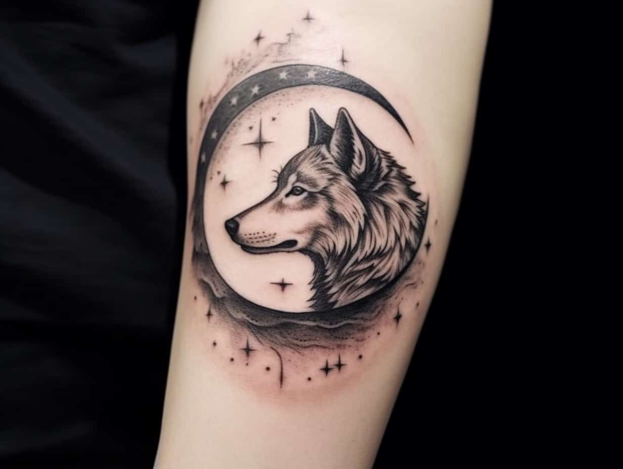 Wild Harmony: Designs and Meaning of Wolf and Moon Tattoos
