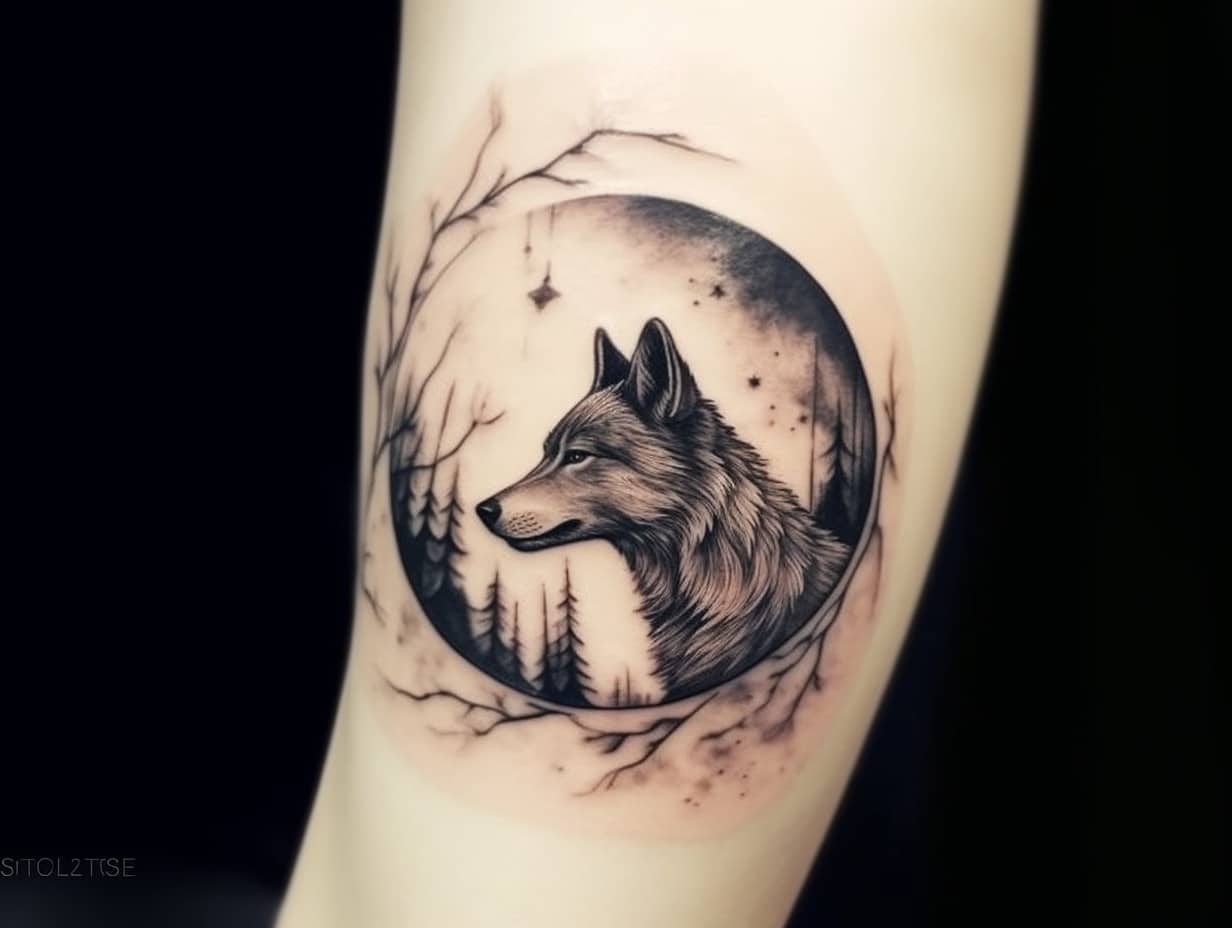 Wild Harmony: Designs and Meaning of Wolf and Moon Tattoos